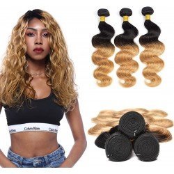 Ombre Hair Bundles Body Wave 1b/27 Ombre Honey Brown Color 10"-28" 100g