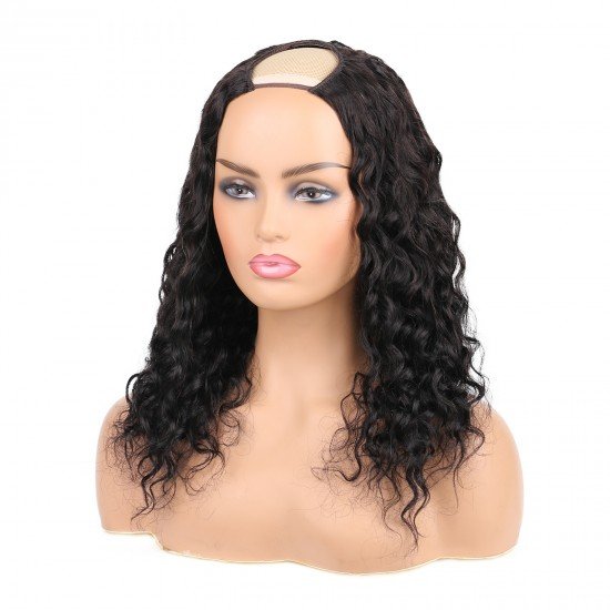 U Part Wigs Human Hair Wigs for Black Women Water Wave Human Hair Wigs None lace front wigs Glueless Natural Color U-part wigs Clip in Hair Extension