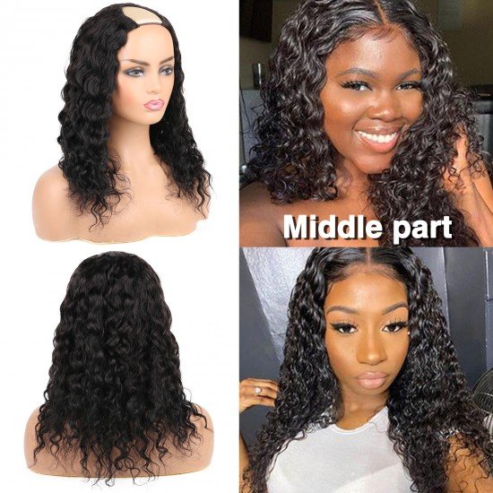 U Part Wigs Human Hair Wigs for Black Women Water Wave Human Hair Wigs None lace front wigs Glueless Natural Color U-part wigs Clip in Hair Extension U Part Wigs Human Hair Wigs for Black Women Water Wave Human Hair Wigs None lace front wigs Glueless Natural Color U-part wigs Clip in Hair Extension