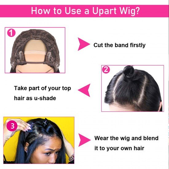 U Part Wigs Human Hair Wigs for Black Women Brazilian Straight Human Hair Wigs None lace front wigs Glueless Natural Color U-part wigs Hair Extension Clip U Part Wigs Human Hair Wigs for Black Women Brazilian Straight Human Hair Wigs None lace front wigs Glueless Natural Color U-part wigs Hair Extension Clip