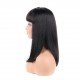 Bob Wigs with Bangs Brazilian Virgin Straight Human Hair Wig 130% Density None Lace Front Wigs Glueless Machine Made Wigs for Women Natural Color