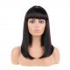 Bob Wigs with Bangs Brazilian Virgin Straight Human Hair Wig 130% Density None Lace Front Wigs Glueless Machine Made Wigs for Women Natural Color