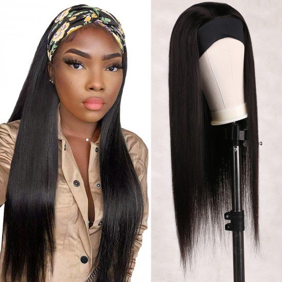 Straight Human Hair Headband Wigs for Black Women 24 inch Glueless None Lace Front Wigs Human Hair 9A Brizilian Remy Hair Machine Made Headband Wig Human Hair Half Wigs Straight Human Hair Headband Wigs for Black Women 24 inch Glueless None Lace Front Wigs Human Hair 9A Brizilian Remy Hair Machine Made Headband Wig Human Hair Half Wigs