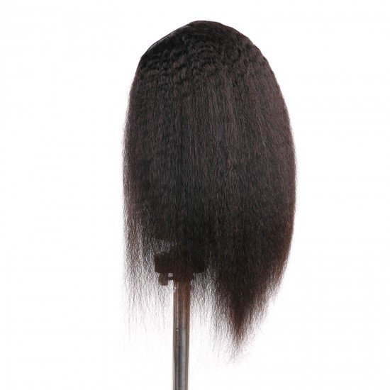 Kinky Straight U Part Wigs - 2x4 U Shape Clip in Yaki Straight Half Wig Italian Yaki Brazilian Virgin Human Hair Wigs for Black Women Natural Black 16 inch