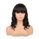 Bob Wigs with Bangs Body Wave Human Hair Wavy Bob Wigs None Lace Front 130% Density Guless Machine Made Wigs Natural Color For Women