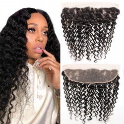13x4 Remy Hair Lace Frontal - Deep Wave 10-20 inch
