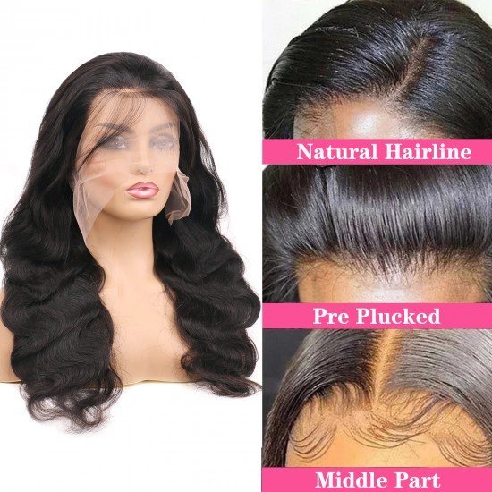 Front Lace Human Hair Wigs Body Wave HD Swiss Lace Front Wigs 100% Remy Hair With Baby Hair