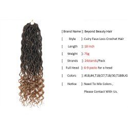 6 Pcks Passion Twist Crochet Goddess Locs Hair Extensions Faux Locs Curly Crochet Braids Ombre Kanekalon Braiding Hair Bohemian locs