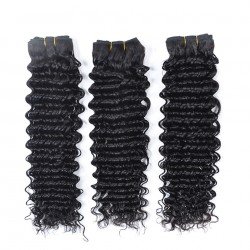 Brazilian Virgin Hair Deep Wave 100% Human Hair 3 Bundles Deal Natural Color