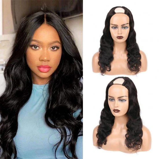 U Part Wigs Human Hair Wigs Body Wave for Black Women