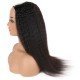 U Part Wig Kinky Straight Human Hair Wigs for Black Women Half Wig 2x4 inch U Shape Clip in Wigs Yaki Straight Wig Brazilian Hair Wig 150% Density Natural Black Color