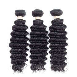 100% Remy Human Hair 3 Bundles With Closure 4x4 Lace Closure Nature Color - Deep Wave 100% Remy Human Hair 3 Bundles With Closure 4x4 Lace Closure Nature Color - Deep Wave
