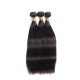 100% Remy Human Hair 3 Bundles With Closure 4x4 Lace Closure Nature Color - Silky Straight