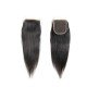 100% Remy Human Hair 3 Bundles With Closure 4x4 Lace Closure Nature Color - Silky Straight