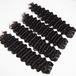 4 Bundles Virgin Hair Deep Wave 100% Human Hair Extensions Double Weft No Shedding