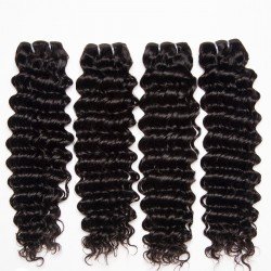 4 Bundles Virgin Hair Deep Wave 100% Human Hair Extensions Double Weft No Shedding