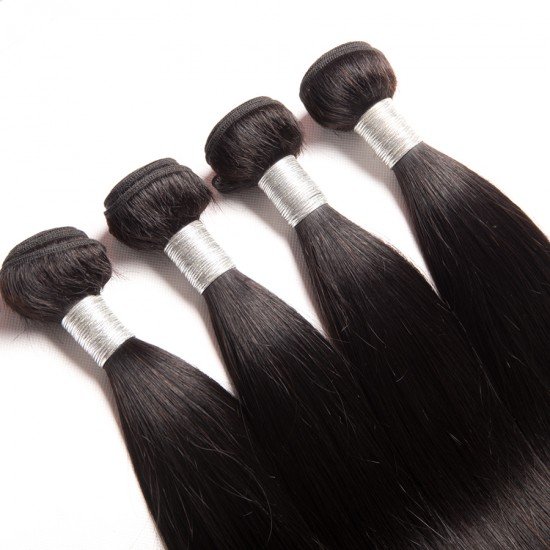 4 Bundles Virgin Hair Straight hair Bundles 100% Human Hair Extensions Double Weft No shedding