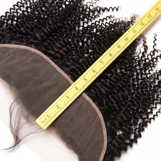 Brazilian Virgin Hair Kinky Curl 100% Human Hair 3 Bundles With Frontal Natural Color