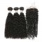Brazilian Virgin Hair 3 Bundles With Lace Closure - Kinky Curl 14''-18''