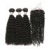 Brazilian Virgin Hair 3 Bundles With Lace Closure - Kinky Curl 14''-18''