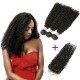 Brazilian Virgin Hair 3 Bundles With Lace Closure - Kinky Curl 14''-18''
