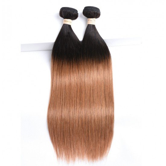 3 Bundles Pre-colored Ombre Human Hair Straight Hair Extensions