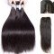 Brazilian Virgin Hair 3 Bundles With Lace Closure - Silky Straight Brazilian Virgin Hair 3 Bundles With Lace Closure - Silky Straight