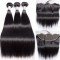 Brazilian Virgin Hair 3 Bundles With Lace Frontal- Silky Straight Brazilian Virgin Hair 3 Bundles With Lace Frontal- Silky Straight