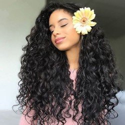 100% Remy Hair Water Wave Bundles With Closure 3 Bundles Human Hair Weave With Lace Closure 100g/bundle 100% Remy Hair Water Wave Bundles With Closure 3 Bundles Human Hair Weave With Lace Closure 100g/bundle