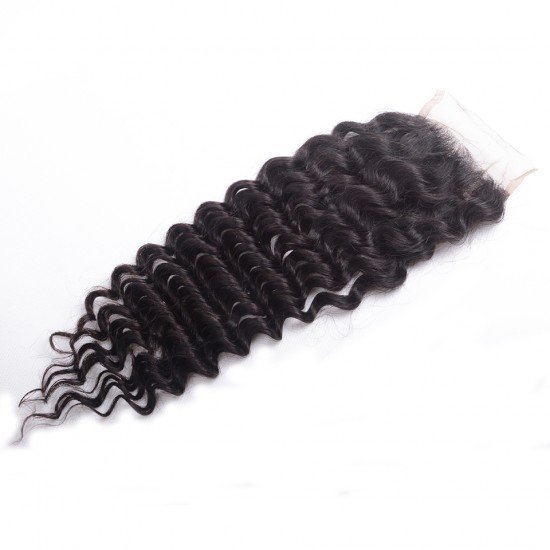 4x4 Remy Hair Lace Closure Deep Wave 8-20 inch