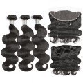 Body Wave Hair Bundles With Frontal