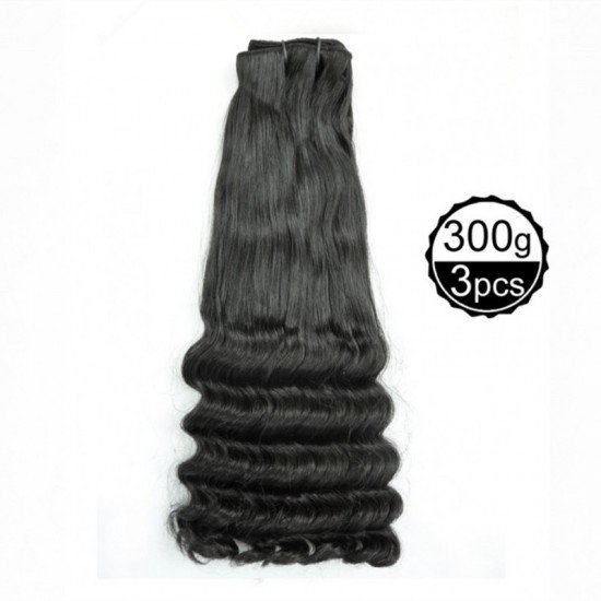Funmi Hair 4 Bundles Natural Black Unprocessed Human Hair  Ocean Wave Brazilian Virgin Hair 300g/lot