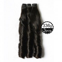 Funmi Hair 4 Bundles Natural Black Unprocessed Human Hair Romance Wave Brazilian Virgin Hair 336g/lot