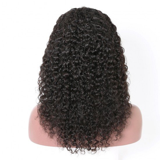 10A Kinky Curly Front Lace Human Hair Wigs With Baby Hair