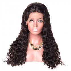 10A Lace Front Human Hair Wigs Water Wave Remy Hair Wig