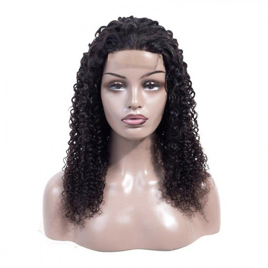 4X4 Lace Front Human Hair Wigs PrePlucked Deep Curly With Baby Hair Brazilian Human Hair Remy Hair Lace Front Wigs Full End