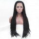 Synthetic Braided Lace Front Wigs Heat Resistant Fiber Hair Wigs Black Color